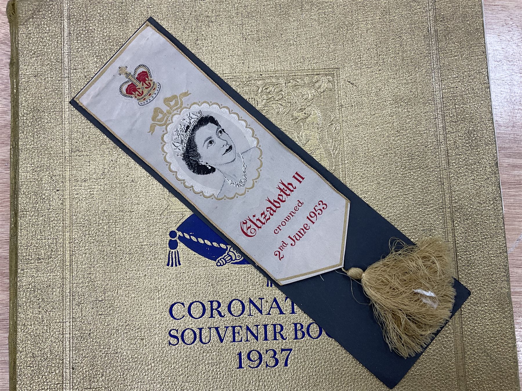 The Daily Express Coronation Souvenir picture book 1937, together with boxed Spode Selby Abbey plate and boxed Wedgwood West Riding of Yorkshire County Council plate 