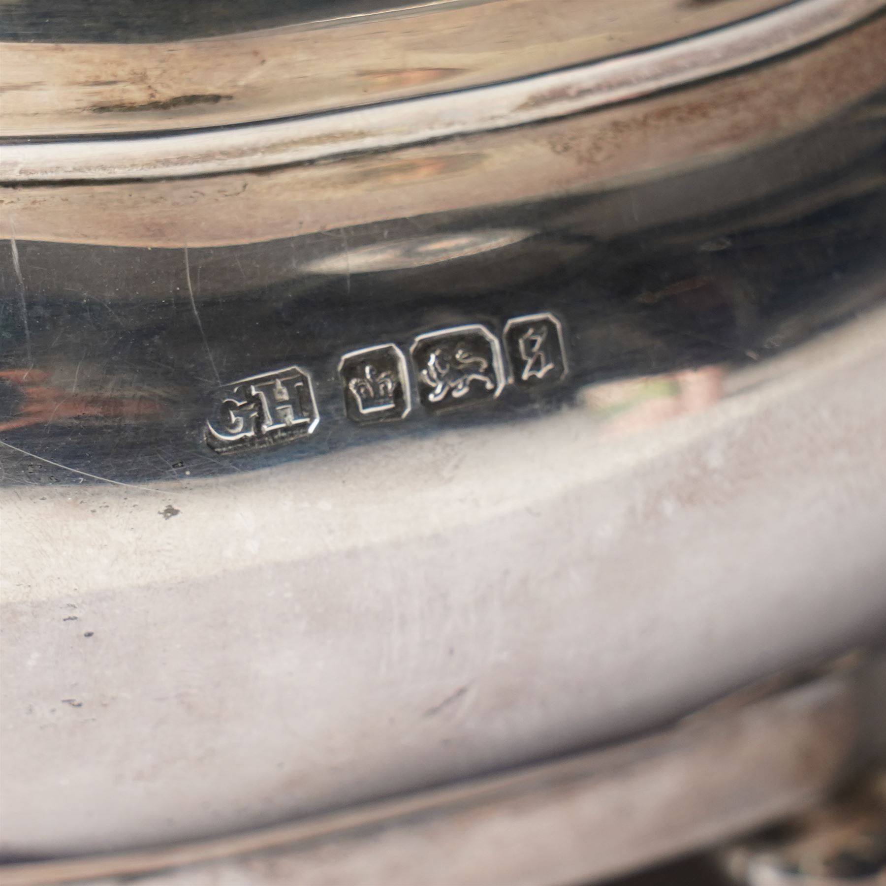 Edwardian silver tea caddy with hinged lid, ebonised lift and gadrooned edge on compressed bun feet Sheffield 1910 Maker Harrison Bros. and Howson