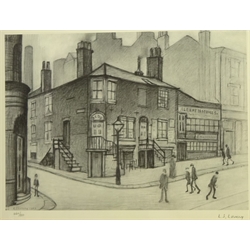  Laurence Stephen Lowry RA (Northern British 1887-1976): Great Ancoats Street, limited edition monochrome lithograph signed and numbered 460/850 in pencil with publisher's blind stamp 29cm x 39cm  DDS - Artist's resale rights may apply to this lot  