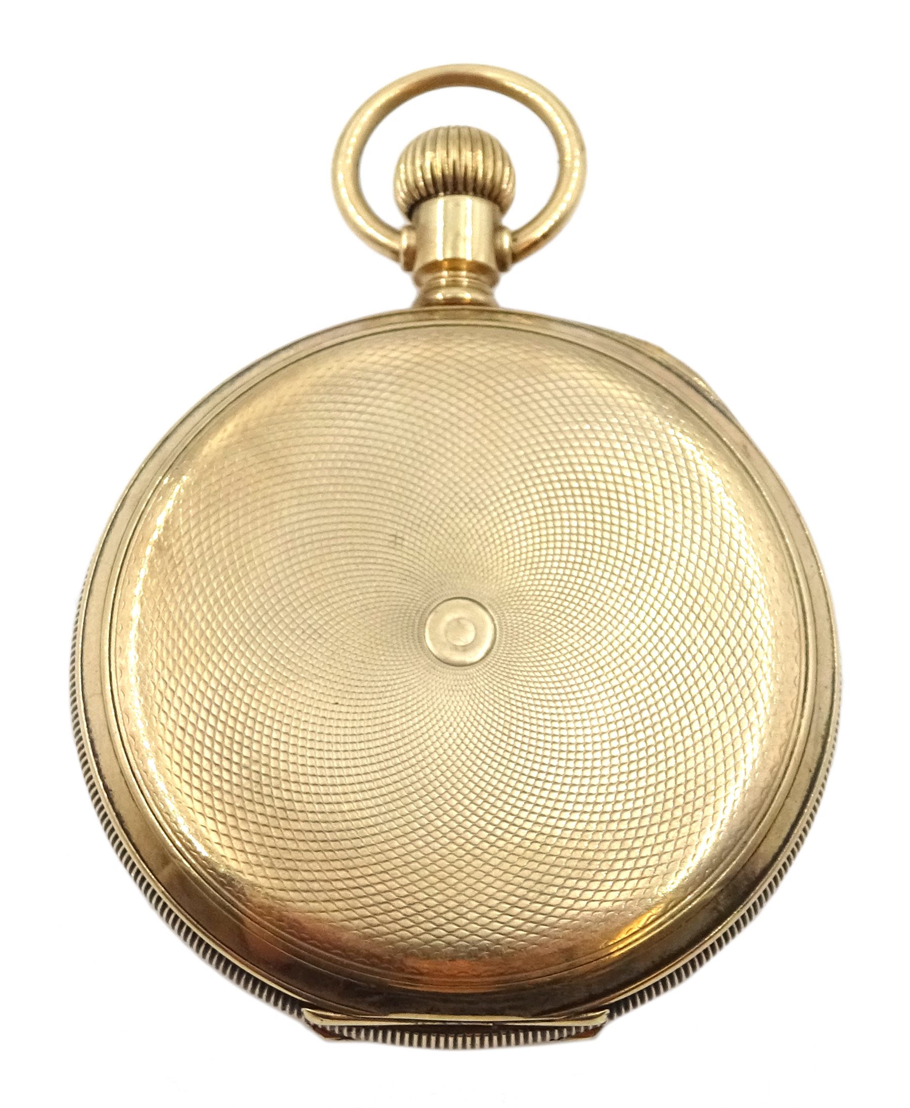  Elgin early 20th century 9ct gold full hunter pocket watch top wound, No. 18741683, case by Keysone USA, Chester import mark 1914   