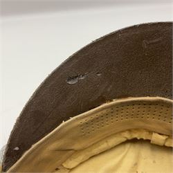 WW2 German Political Leaders brown cloth visor cap with metal insignia; labelled K. Hartel Weiden