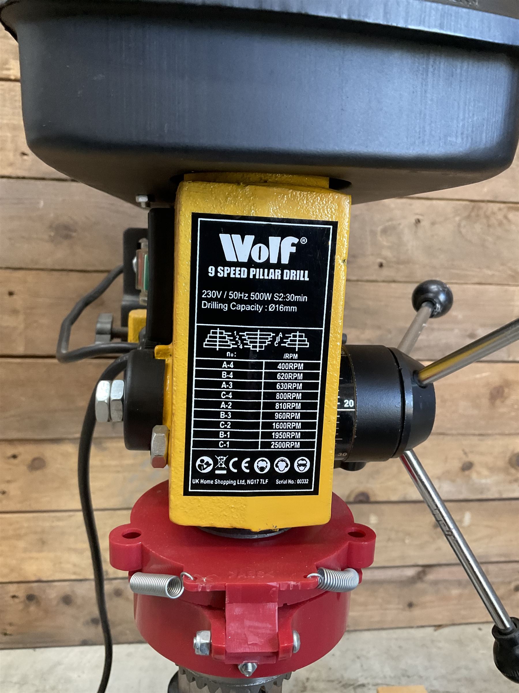 Wolf - bench mounted 9 speed pillar drill