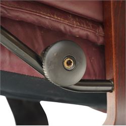 Ekornes - Stressless burgundy reclining and swivelling armchair