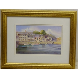  Kenneth W Burton (British 1946-): 'Padstow Cornwall', watercolour signed and titled 13cm x 21cm Provenance: from 'The Counties of Great Britain Collection', certificate verso  