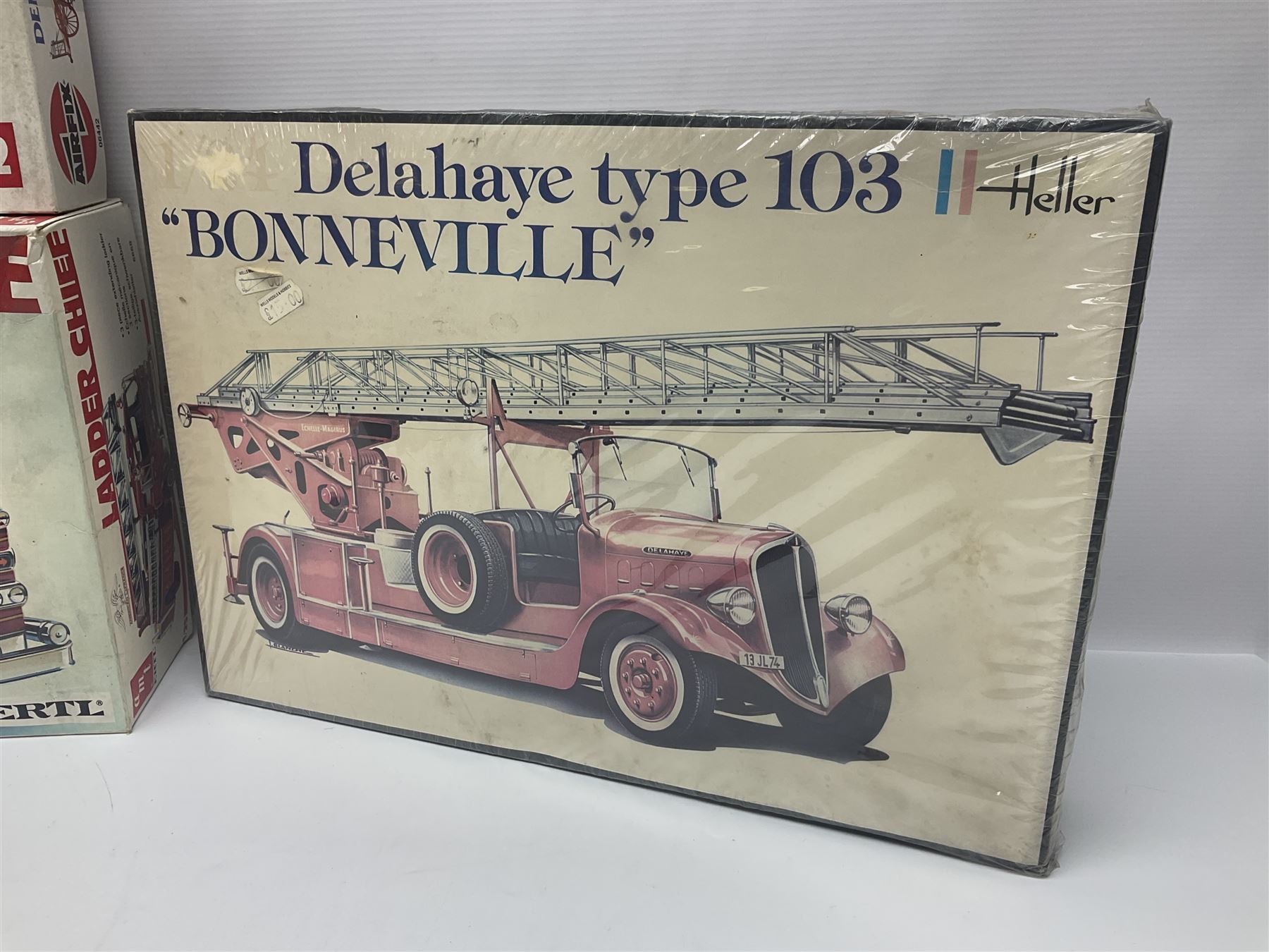 Seven scale model assembly kits to include Airfix, Heller, Italeri etc in one box