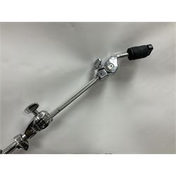 Pearl Vision SST Birch Ply shell four-piece drum kit in black comprising bass drum with foot pedal and three graduated toms; together with Pearl Custom Alloy Sensitone steel snare drum, drum and cymbal stands, microphone stand, stool and various drum sticks 