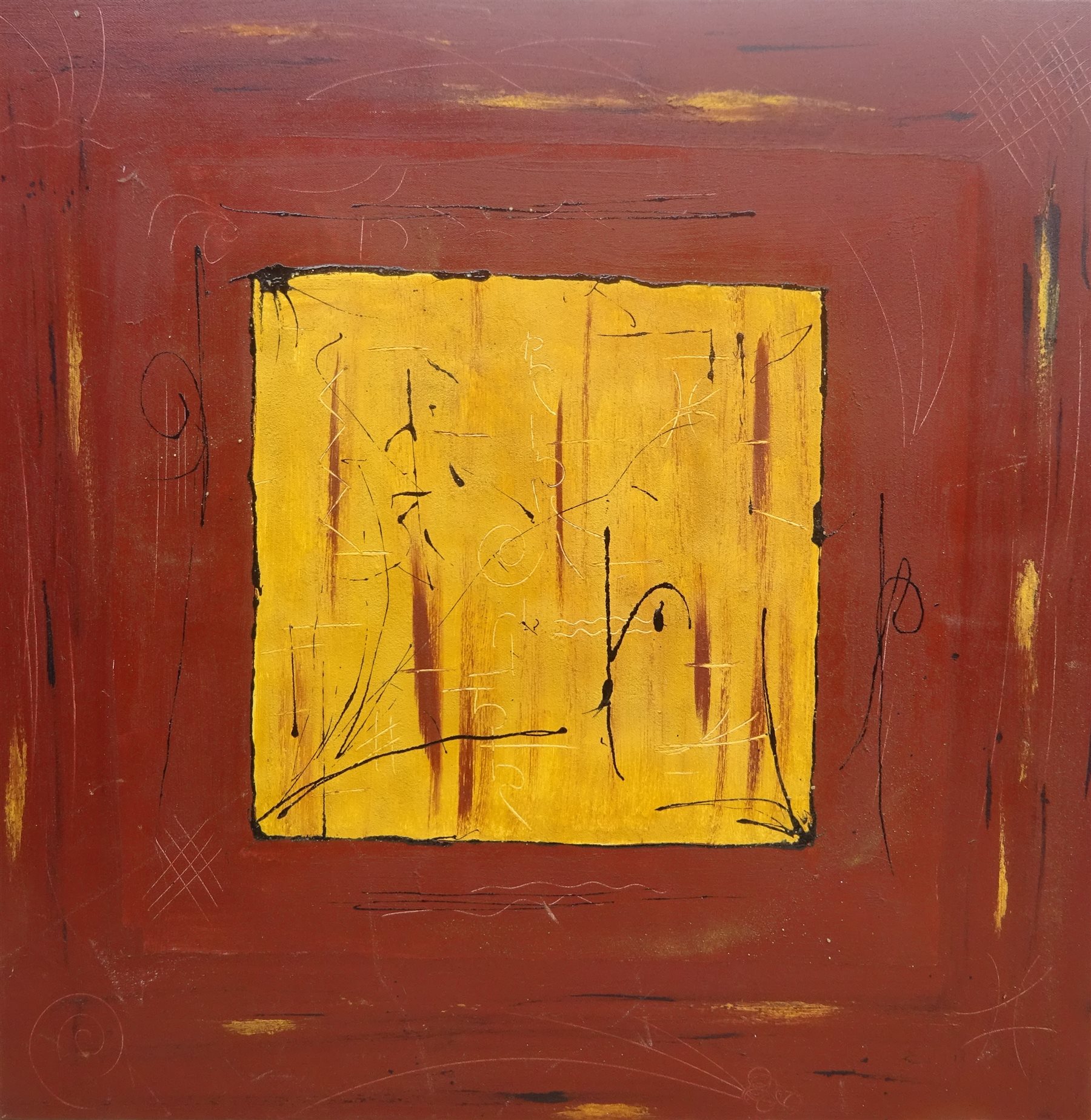 Gerard Schleich (Belgian Contemporary): Abstract, oil on cavas signed, titled in French and dated 2007 verso 80cm x 80cm