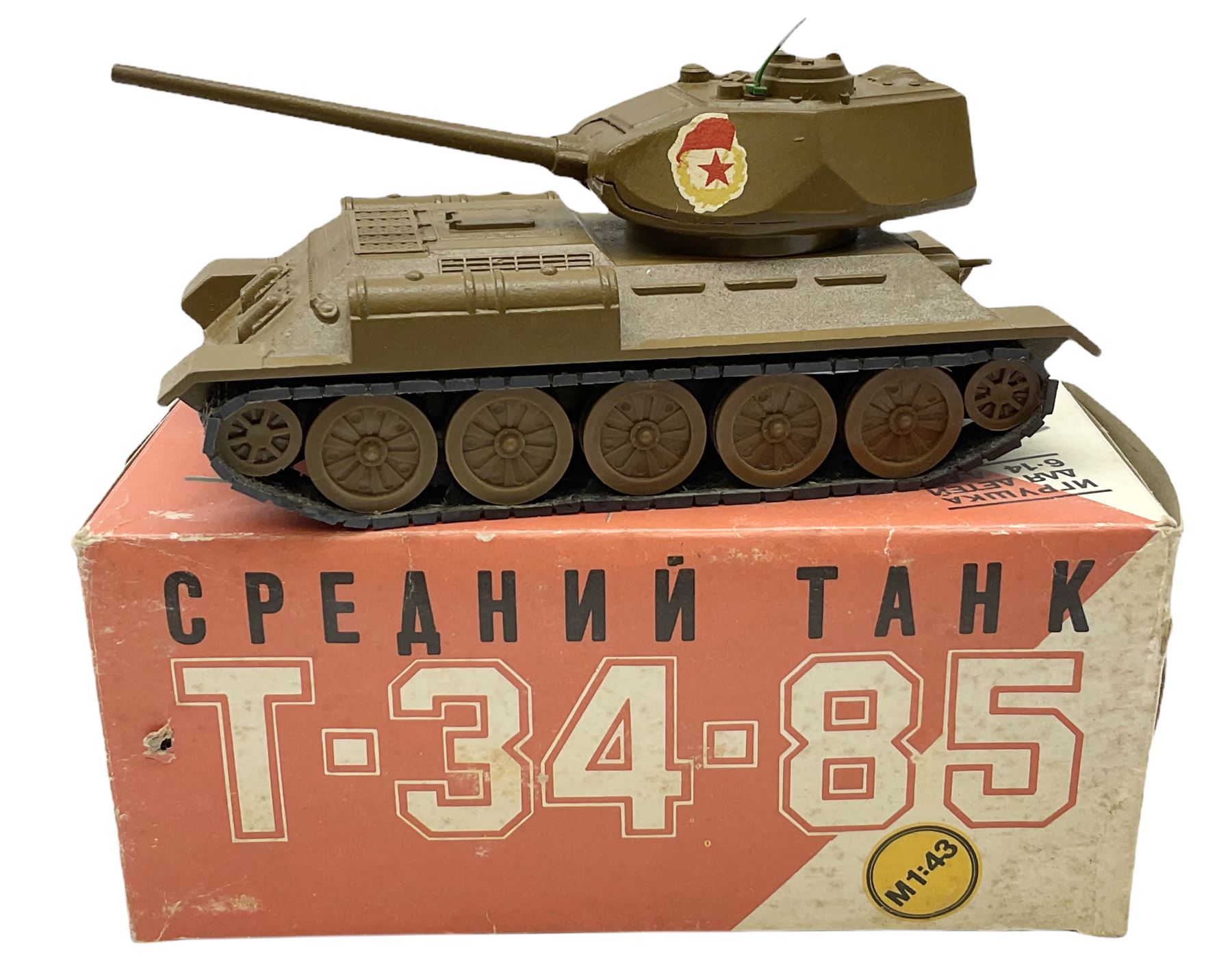 Various Makers - military vehicles comprising Schuco Kubelwagen and two Russian tanks, all boxed; and quantity of unboxed and playworn models including five Crescent Field Guns and Ammunition Limbers, Crescent Heavy Rescue Crane, Johilco Mobile Searchlight, Britains German Army BMW Combination, two Skybirds trucks etc; and a tin-plate armoured car.