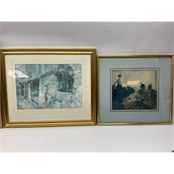 After Sir William Russell Flint (Scottish 1880-1969): 'Negro Dancers – Victoria Ora and Serafina' and 'Basket Makers', pair colour prints together with 7 others after the same hand max 24cm x 35cm (9)