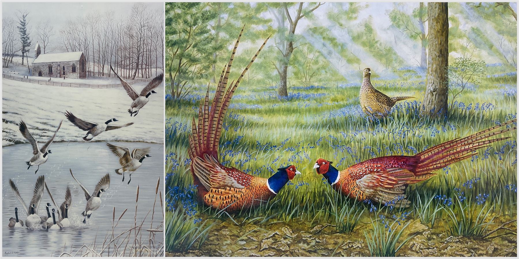 Robert E Fuller (British 1972-): Pheasants and Geese, two limited edition colour prints signed and numbered 299/850 and 237/850 in pencil max 41cm x 57cm (2)