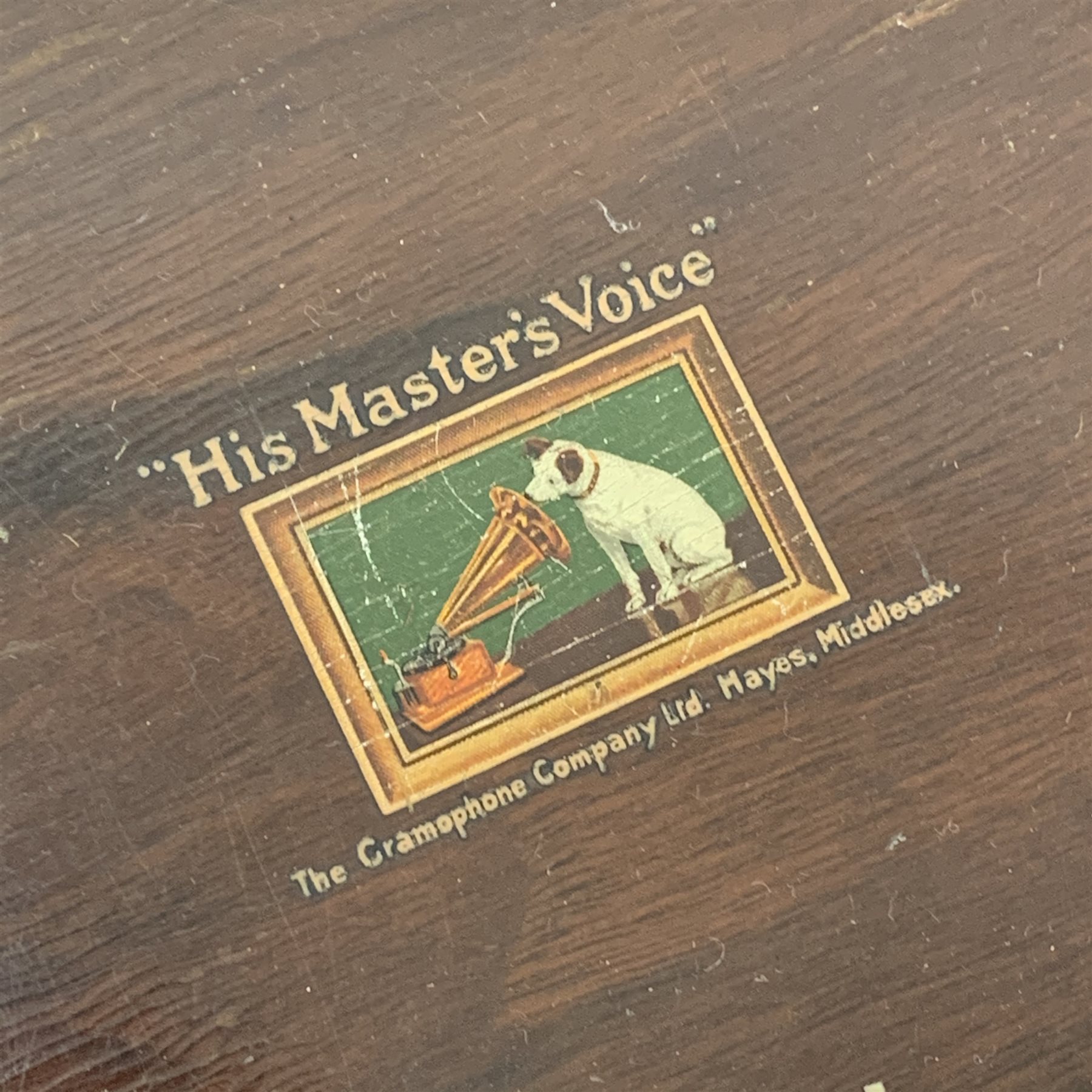 Early 20th century Art Deco radio by 'His Master's Voice', walnut and rosewood cased, W45cm, H49cm, D30cm