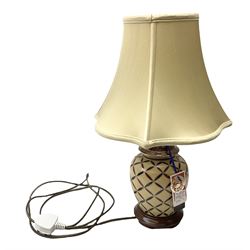 Rochamp Red Cross Stitch table lamp, with cream shade, excluding shade H32cm 