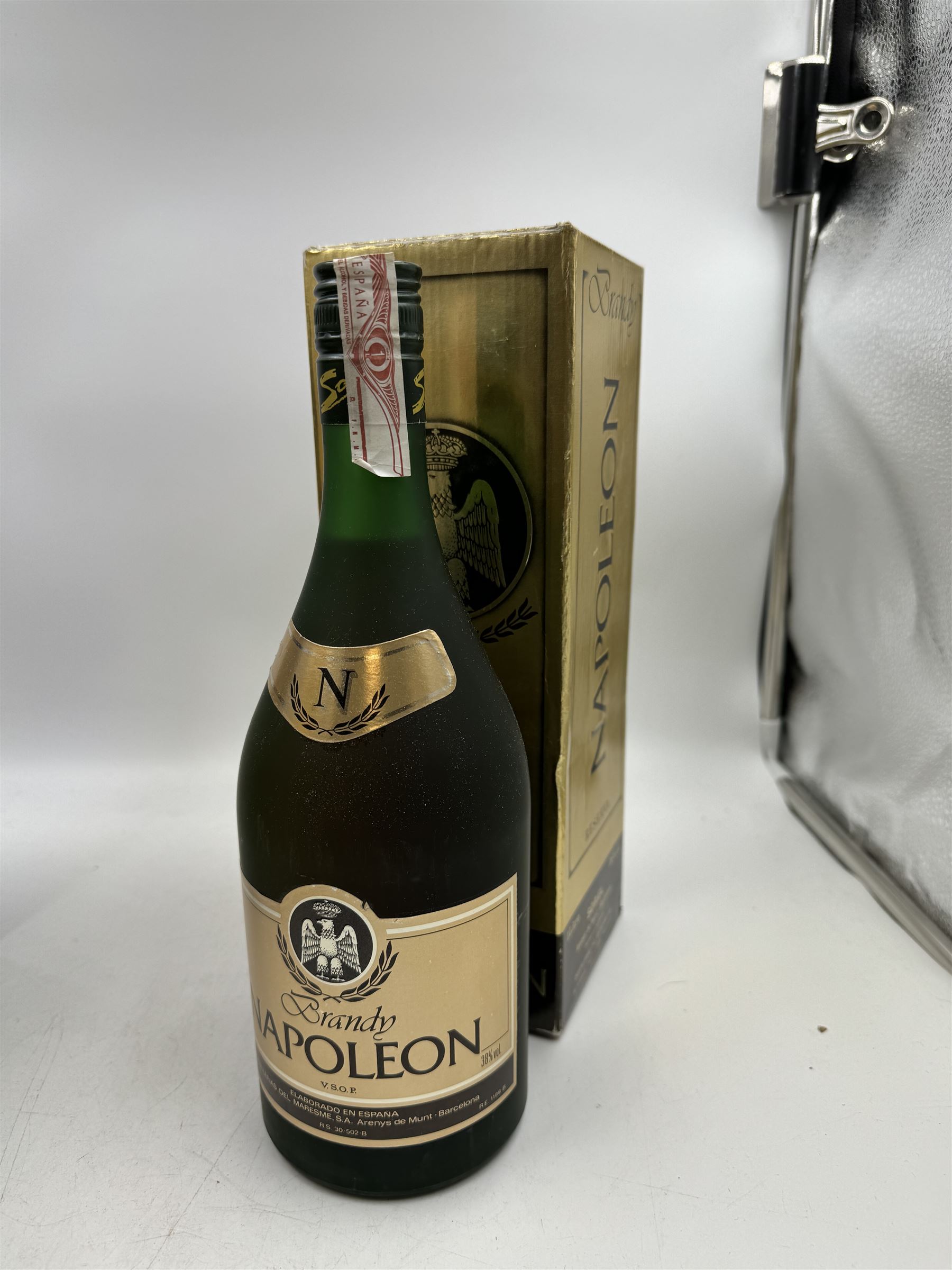 Mixed alcohol; Napoleon V.S.O.P brandy, Remy Martin V.S Grand Cru cognac and Martel VS cognac, various contents and proof (3)