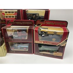 Matchbox - approximately sixty Models of Yesteryear to include special edition 1820 Passenger Coach and Horses, limited editions 1894 Aveling-Porter Steam Roller, 1829 Stephensons Rocket and 1905 Fowler Showman’s Engine; older models from the 1970s such as Y-1 1911 Model ‘T’ Ford, and a large quantity of modern models with reference materials in folder; mostly boxed 