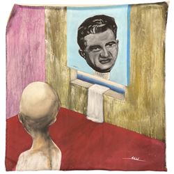 Roland-Henrich Gotschik (German/Romanian 1960-): 'Ceaușescu - Contre Jour' (Shadows of the Past), acrylic on canvas signed, inscribed and dated 2021 verso 173cm x 156cm (unframed)