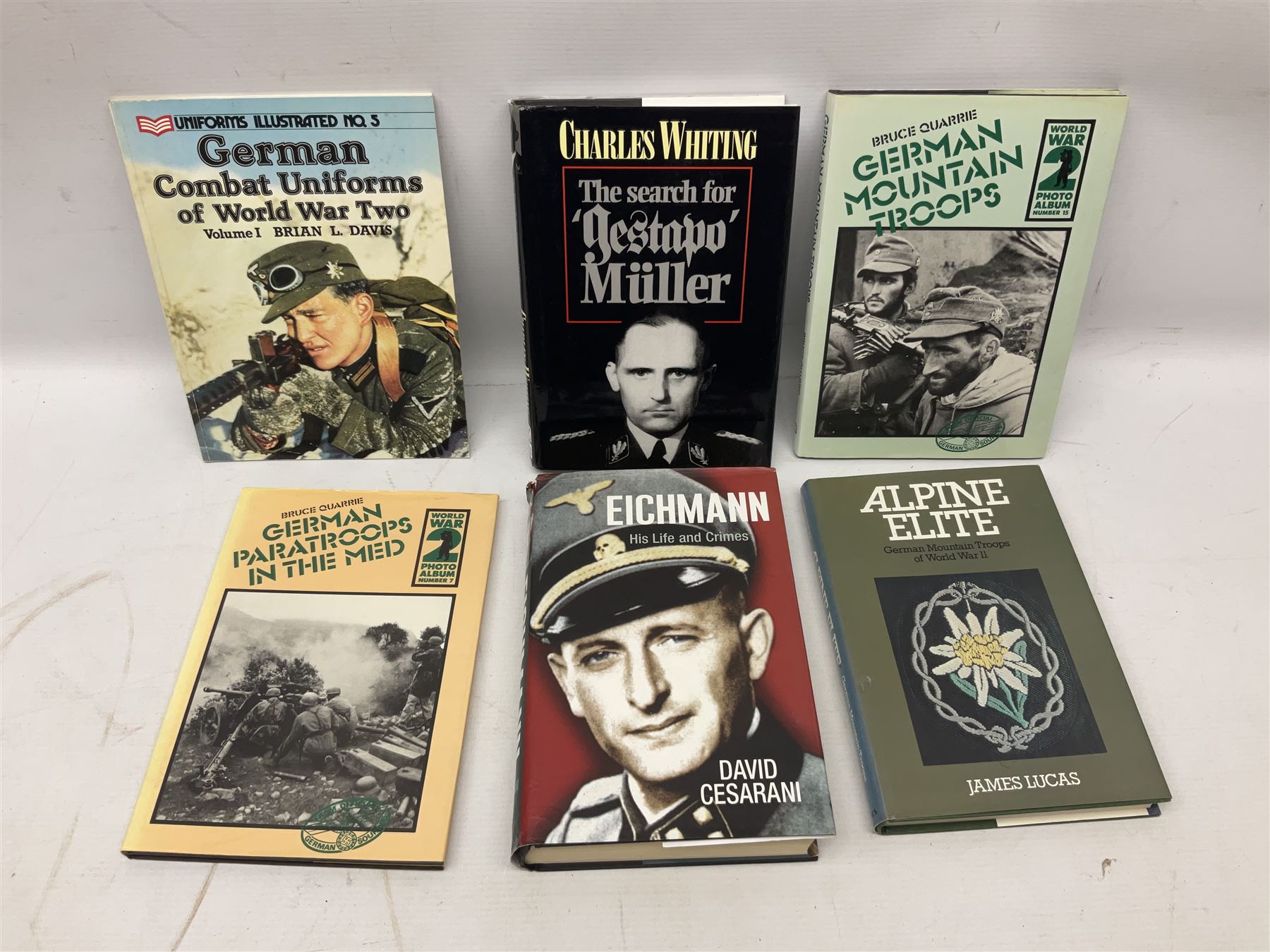 Twenty-six books of WW2 German interest with particular emphasis on the 'SS', including Charles Sydnor: Soldiers of Destruction; G.S. Graber: History of the 'SS'; Bruce Quarrie: Hitler's Samurai; David Cesarini: Eichmann - His Life and Crimes; collector's reference books etc (26)