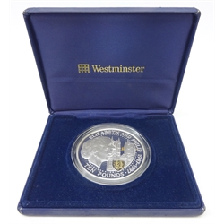  5Oz silver proof coin 'Her Majesty Queen Elizabeth II and Prince Philip Golden Wedding Anniversary' 1997, face value ten pounds, issue limit of 2500  