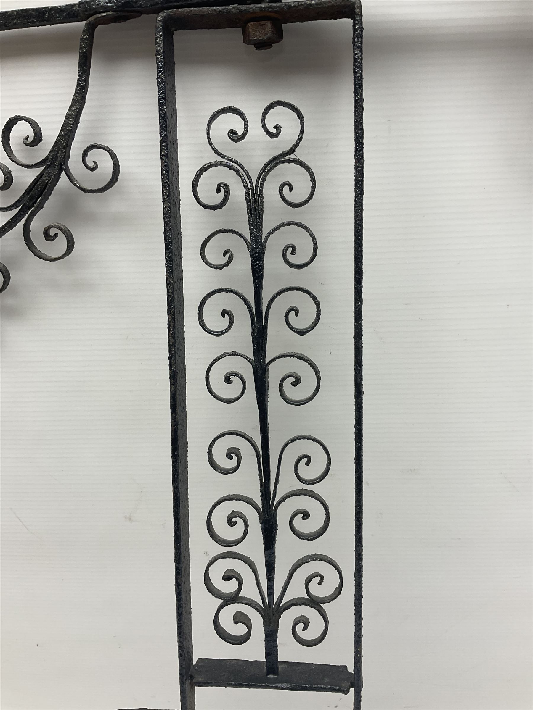 Wrought iron weathervane, with cockerel finial, H95cm