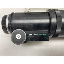 Olympus 'OM-System Zuiko MC Auto-T 1:11 f=1000mm' lens serial number 103010, in carry case