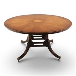 Bevan Funnell Reprodux - Regency design mahogany extending dining table, circular radial v...