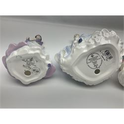 Seven Royal Doulton figures, to include Charity HN3087, Faith HN3082, Hope HN3061, Belle HN3703, etc, all with printed marks beneath