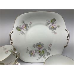Crown Staffordshire tea set, with floral decoration, in one box 