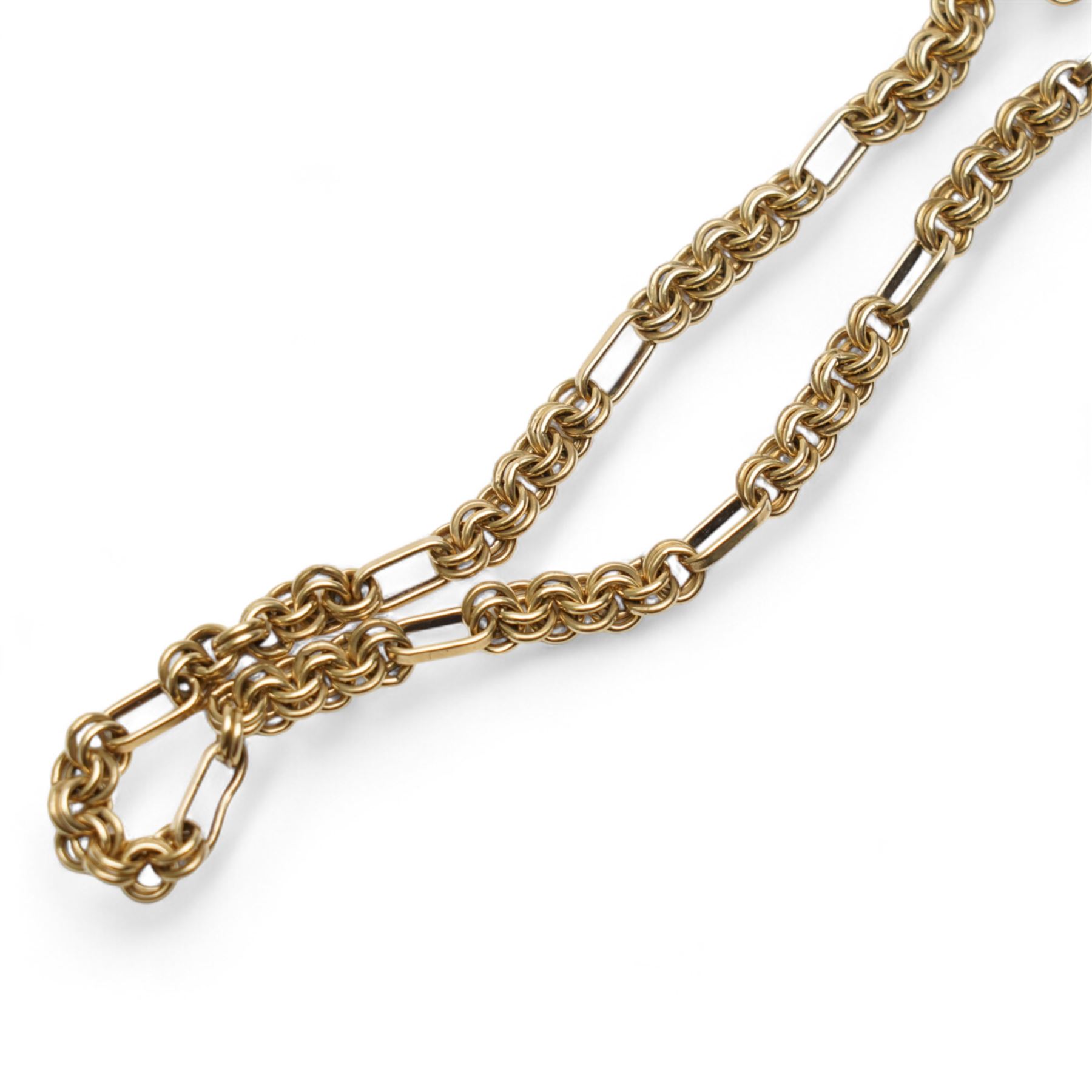 9ct gold fancy link chain necklace
