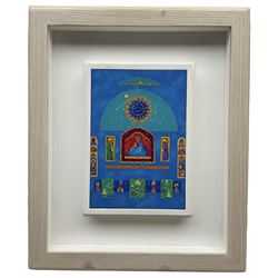 David Carson Shaw (British 1942-): 'Nascita Sull'Azzurra', acrylic on board, signed, titled verso 17.5cm x 12cm