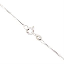 Pair of white gold pearl and cubic zirconia stud earrings and a white gold pearl pendant necklace, all 9ct