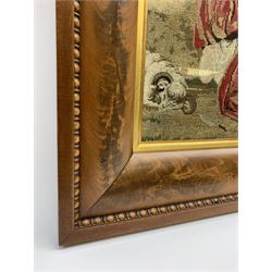 Victorian Berlin woolwork picture, depicting Abraham and Isaac, in figured mahogany frame, overall H78cm W69.5cm