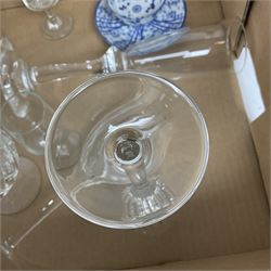 Collection of quality glass ware to include pair of Waterford champagne flutes, bowl and jug, Thomas Webb, large hand blown wine glass etc