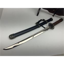 Modern sword set and wall clock