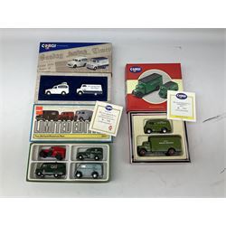 Corgi - eight die-cast model sets comprising D54/1 Four National Resources Vans; 97740 The Times Classic Set; D47/1 The Bash Street Kids; America's York Fair 225 Years; 97701 Two Jaguar E-Types; 97200 BRS Vans; 97690 Ferrari 1962 Tourist Trophy Set; and 97705 Jaguar 1953 RAC Rally Set; most limited editions; all boxed (8)