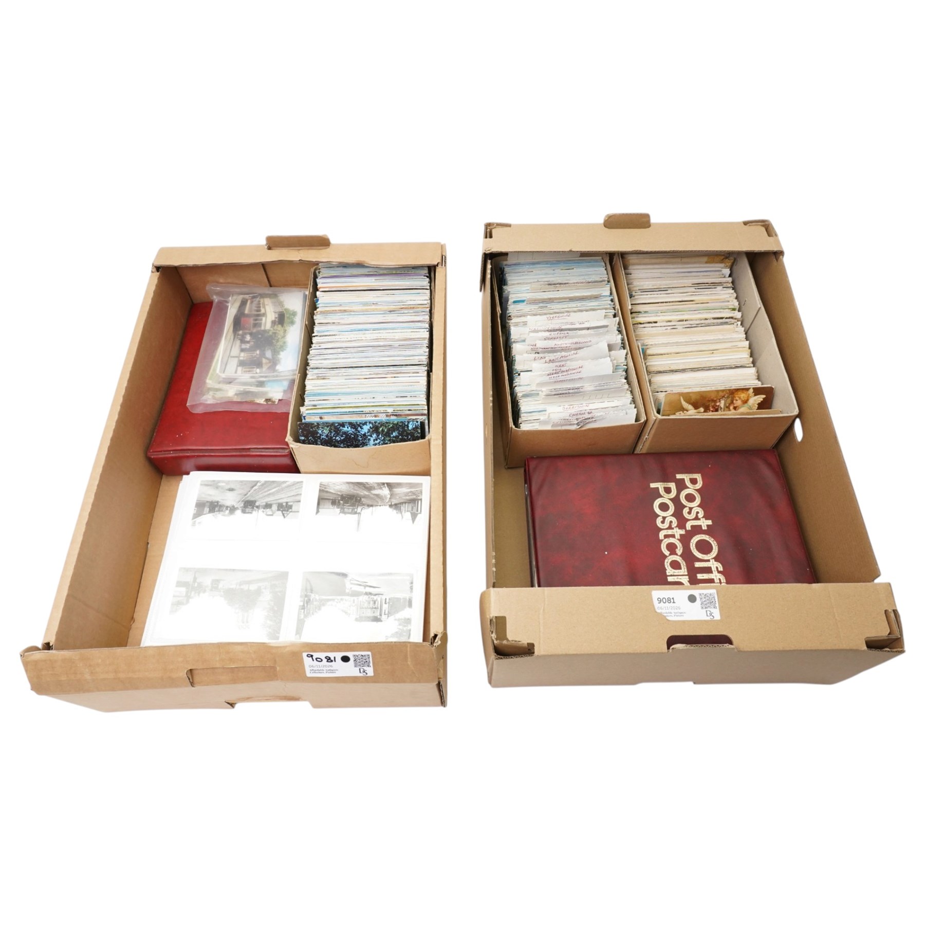 Large quantity of assorted postcards including 1950s and 60s GB topographical, novelty, comic, transport etc and an album of post office PHQ cards, over 2000 cards in total