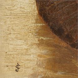 Attrib. James Charles (British 1851-1906): The Thames Gondolier, oil on mahogany panel signed with monogram JC 26cm x 20cm (unframed)