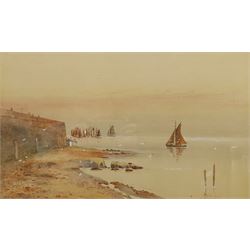 Walter Witham (British exh.1894-1896): Coastal Landscapes, set three watercolours heightened in white signed 29cm x 48cm (3)