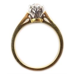  18ct gold diamond solitaire ring, hallmarked, diamond approx 0.5 carat  