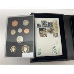 The Royal Mint United Kingdom 2020 proof coin set collector edition, cased with certificate