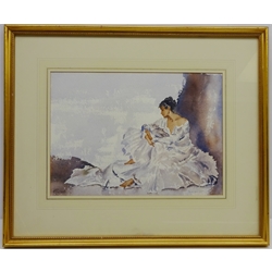 'Silver', 20th century watercolour after William Russell Flint signed and dated '90 by Rod Munroe 26cm x 36.5cm  