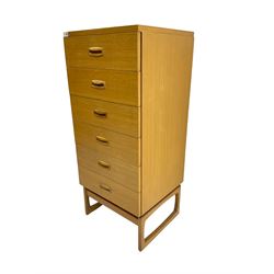 G-Plan - mid-20th century teak 'Quadrille' chest, fitted with six drawers