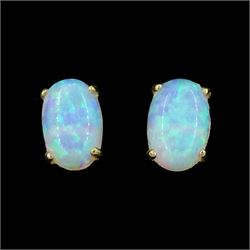 Pair of 9ct gold opal stud earrings