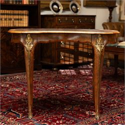Gillow & Company (1862-1897) - Victorian figured walnut kidney shaped writing table, the s...