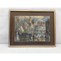 Frederick (Fred) Cecil Jones (British 1891-1966): 'Stokesley Yorkshire', watercolour signed titled and dated 1937, 28cm x 39cm