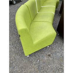 Salon Equipment - Modular reception lounge chairs upholstery in faux leather, seven sections  - THIS LOT IS TO BE COLLECTED BY APPOINTMENT FROM DUGGLEBY STORAGE, GREAT HILL, EASTFIELD, SCARBOROUGH, YO11 3TX