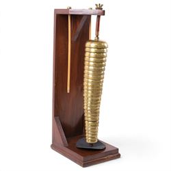 Carroll Sound Inc., New York brass bell tree, comprising twenty-seven graduating stacked b...