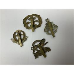 Seventeen regimental cap badges including Dorsetshire, Worcestershire, Staffordshire, Lancashire, Manchester, Middlesex, Berkshire, Bedfordshire etc (17)