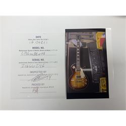 2021 USA Gibson Les Paul Standard guitar Model No LPS600B8NH1 with tobacco sunburst finish; serial no.216610246 L98cm; in Gibson fitted hard case with multitool, cloth, inspection certificate and other paperwork