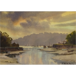  View from the River Esk, Whitby, watercolour signed by Ebenezer John Woods (jack) Prior (British 1914-1988) 19cm x 27cm  