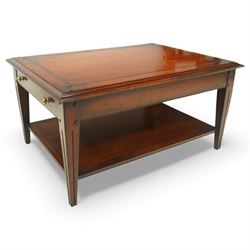 Late 20th century mahogany coffee table in the manner of Titchmarsh & Goodwin, rectangular...