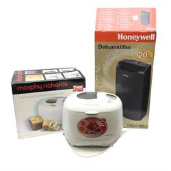 Honeywell dehumidifier HDE020E in original box and Morphy Richards Compact coolwall breadmaker, in original box 